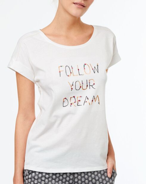 Haut de pyjama Ivoire à motif écru