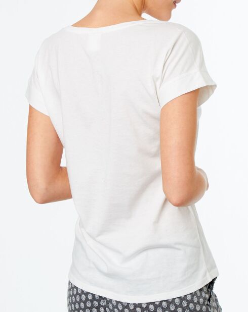 Haut de pyjama Ivoire à motif écru