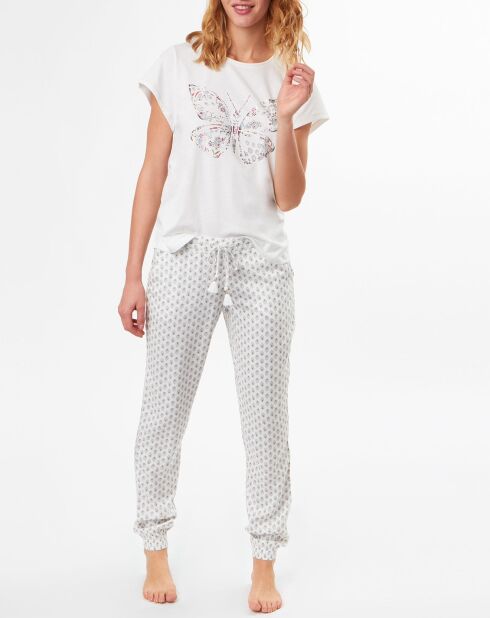 Haut de pyjama Indira à motif écru