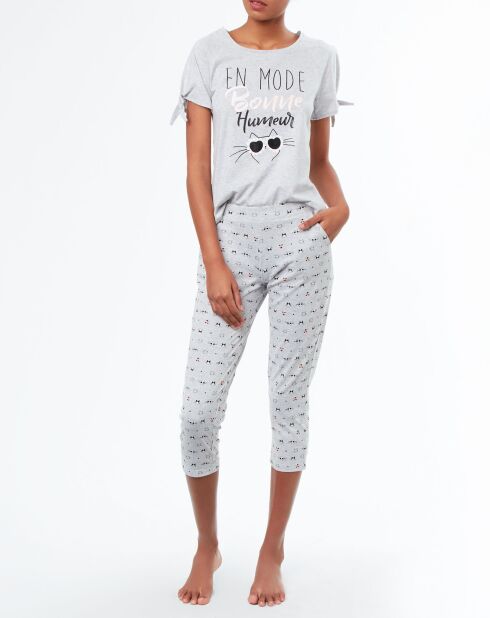 Haut de pyjama Delay à motif gris