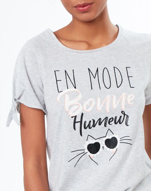 Haut de pyjama Delay à motif gris