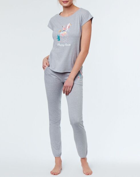 Haut de pyjama Tropic à motif gris