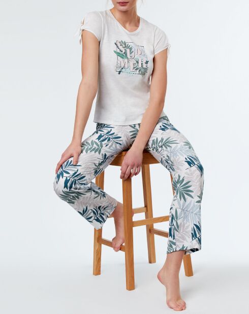 Haut de pyjama Hippolyne à motif écru