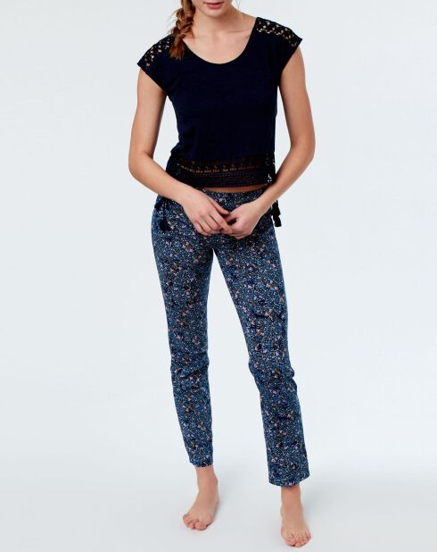 Haut de pyjama Felicy avec dentelle marine