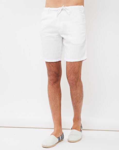 Weiße Jungenshorts aus 100% Leinen