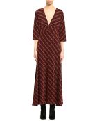 Robe rayée pailletée Elsa bordeaux/marron