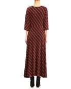 Robe rayée pailletée Elsa bordeaux/marron