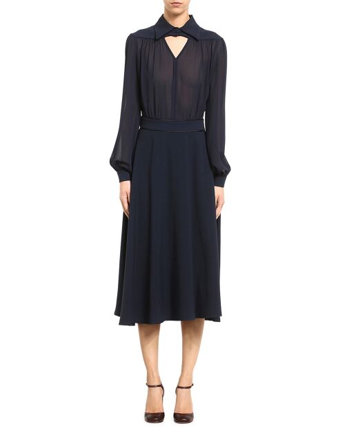 Robe à col Réjane bleu marine
