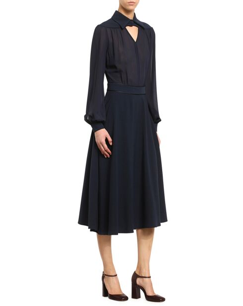 Robe à col Réjane bleu marine