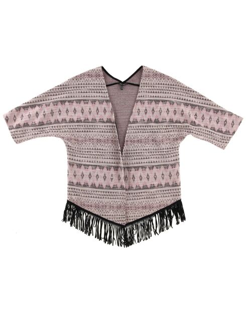Gilet Mara en Coton mélangé à franges rose