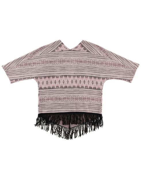 Gilet Mara en Coton mélangé à franges rose