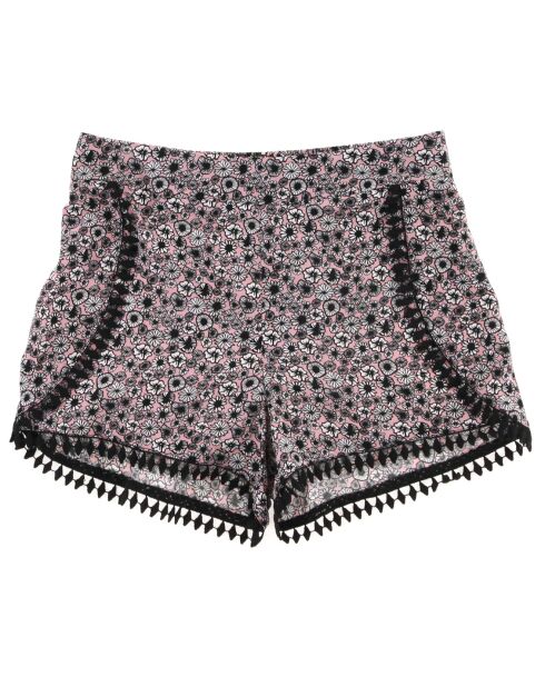 Short Sill fluide imprimé floral rose