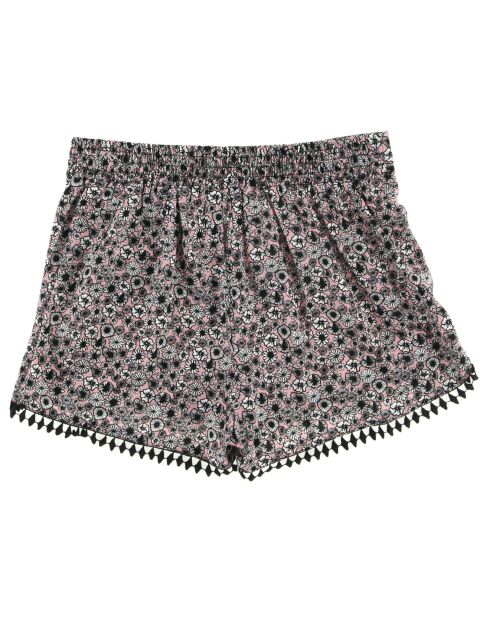 Short Sill fluide imprimé floral rose