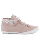 Baskets montantes en Twill Gaetane rose clair