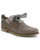 Derbies en Cuir mat & irisé façon reptile Singa marron taupe