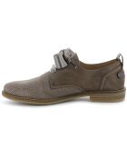 Derbies en Cuir mat & irisé façon reptile Singa marron taupe