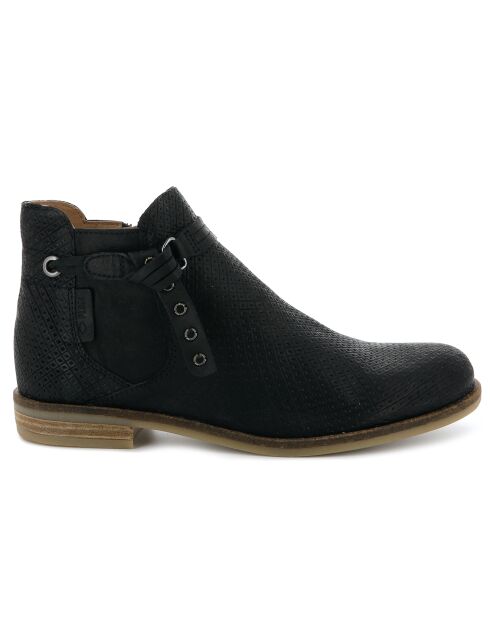 Schwarze Stiefeletten Stila aus strukturiertem Leder aus Bi-Material