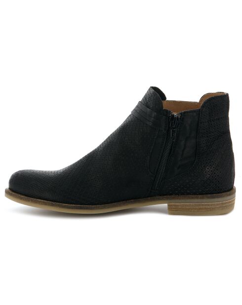 Bottines en Cuir texturé Stila bimatières noires