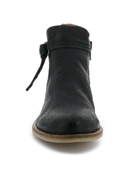 Bottines en Cuir texturé Stila bimatières noires