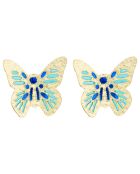 Boucles d'oreilles Papillon simple or jaune