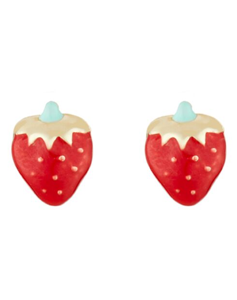 Boucles d'oreilles enfant Jolie fraise or jaune