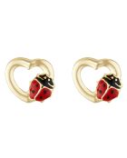 Boucles d'oreilles enfant Coccinelle Amoureuse or jaune