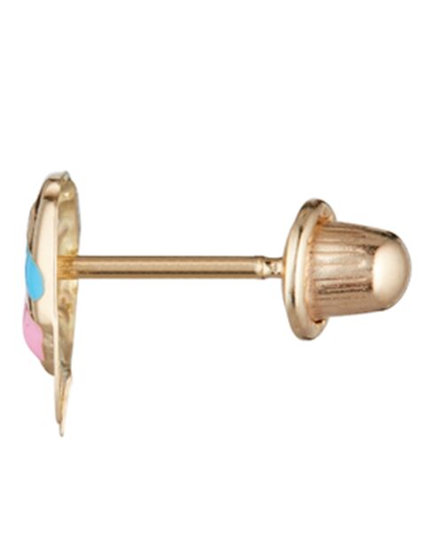 Boucles d'oreilles enfant Poisson heureux or jaune