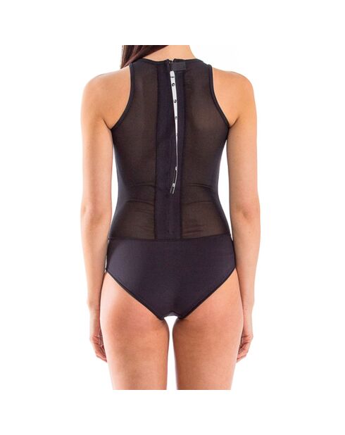 Traje de baño negro de una pieza de neopreno