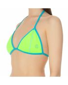 Haut de Maillot Triangle en Néoprène vert fluo/turquoise