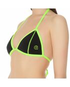 Haut de Maillot Triangle en Néoprène noir/vert fluo