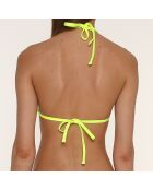 Haut de Maillot Triangle en Néoprène imprimé léopard noir/gris/vert fluo