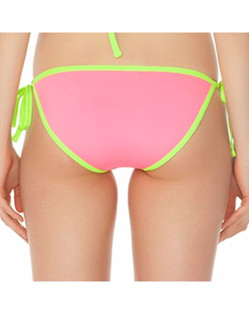 Bikinihose aus brasilianischem Neopren in Rosa/Neongrün