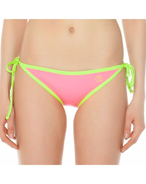 Bikinihose aus brasilianischem Neopren in Rosa/Neongrün