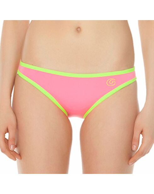 Roze/fluorescerend groen normaal bikinibroekje van neopreen