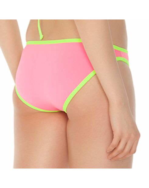 Roze/fluorescerend groen normaal bikinibroekje van neopreen