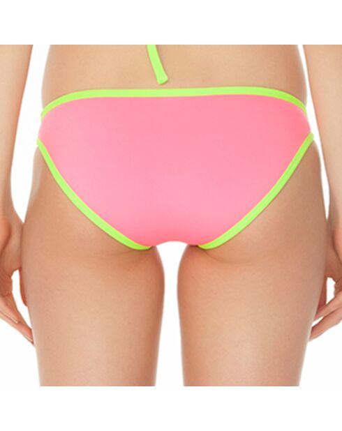 Roze/fluorescerend groen normaal bikinibroekje van neopreen