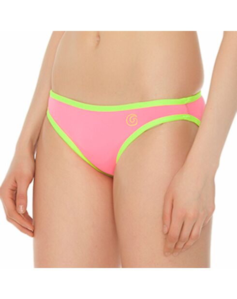 Roze/fluorescerend groen normaal bikinibroekje van neopreen