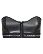 Haut de Maillot Bandeau en Néoprène argenté noir