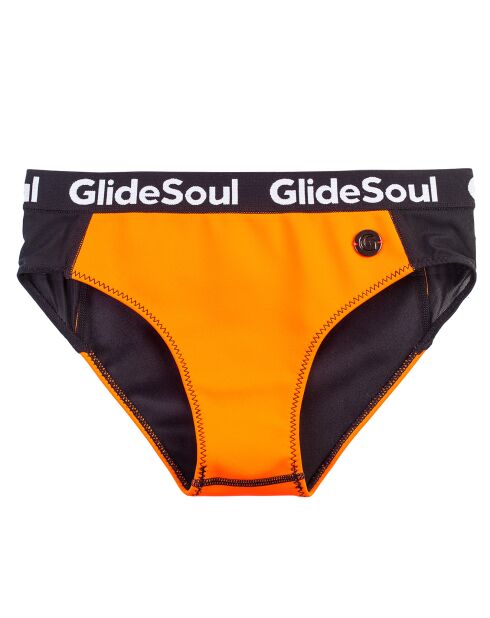 Oranje/zwart normaal bikinibroekje van neopreen