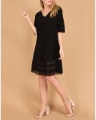 Robe Lady voile transparent noire
