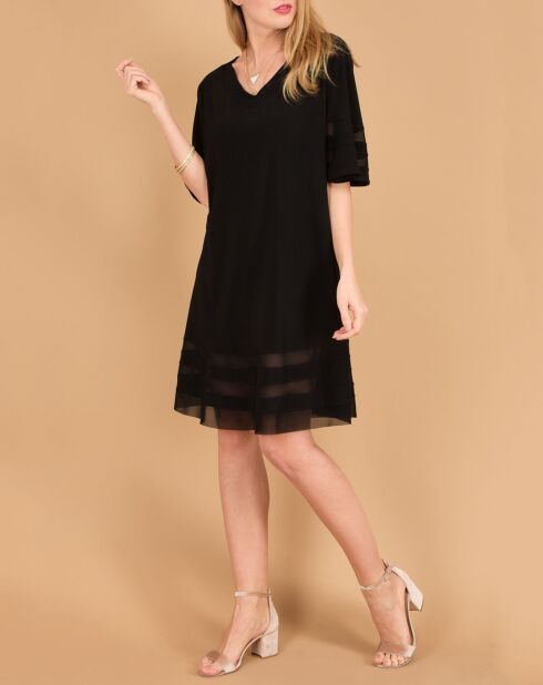 Robe Lady voile transparent noire