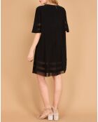 Robe Lady voile transparent noire