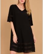 Robe Lady voile transparent noire
