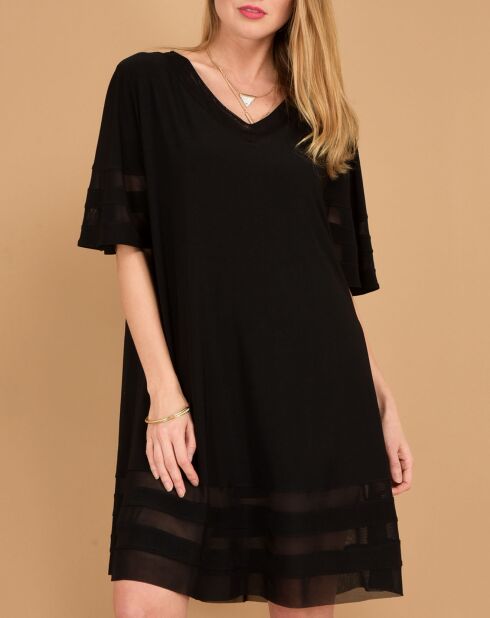 Robe Lady voile transparent noire