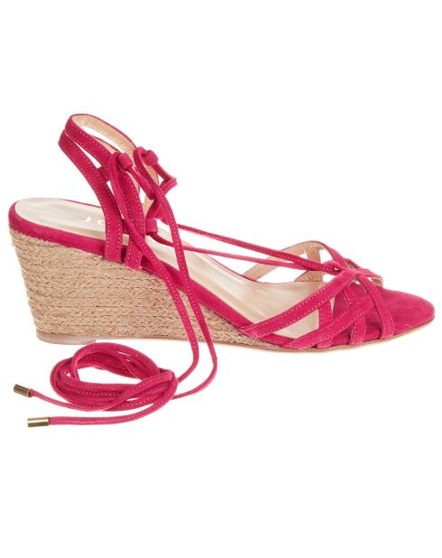 Sandales en Cuir Vrille fuchsia - Talon 6 cm