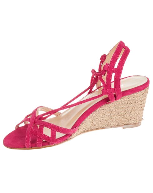 Sandales en Cuir Vrille fuchsia - Talon 6 cm