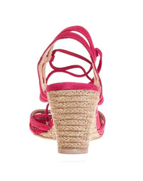 Sandales en Cuir Vrille fuchsia - Talon 6 cm