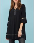Tunique Lya détails perles noire