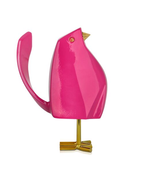 Sculpture pop art Oiseau magenta rose - 12x8x14 cm