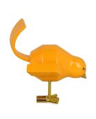 Sculpture pop art Oiseau jaune orangé - 14x11x14 cm